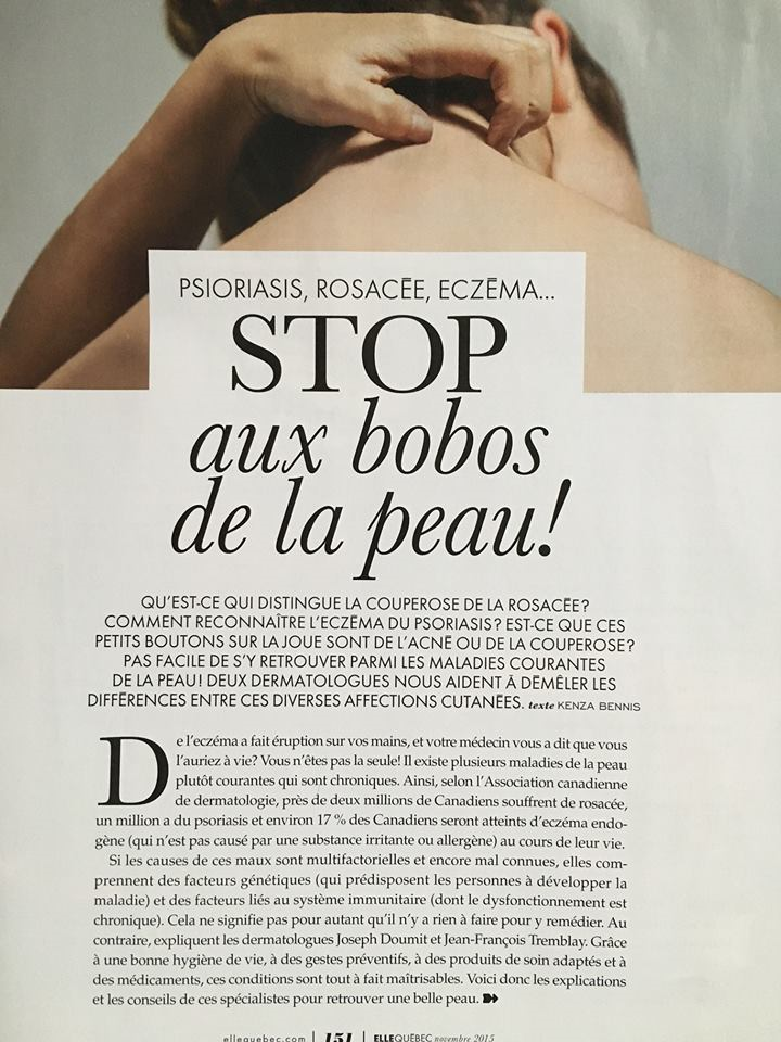 Psoriasis, Rosacée et Eczéma